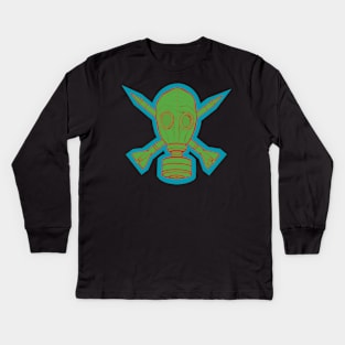 Gas Mask & Crossed Missiles Kids Long Sleeve T-Shirt